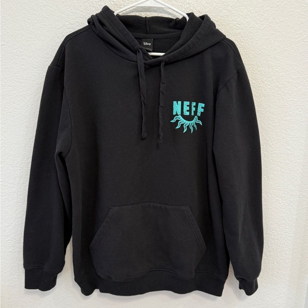Neff Disney Mickey Mouse Positivity Hoodie Mens XL Black Teal Graphic Pullover